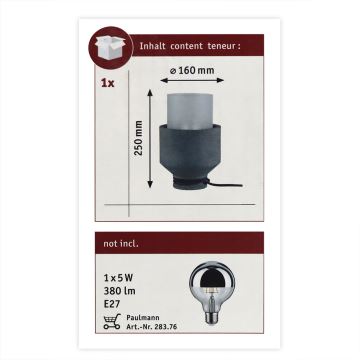 Paulmann 79619 - 1xE27/20W Galda lampa HELIN 230V