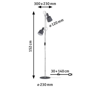 Paulmann 79690 - 2xE14/20W Grīdas stāvlampa NEORDIC HALDAR 230V