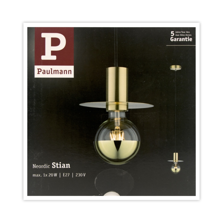 Paulmann 79726 - 1xE27/20W Lustra ar auklu STIAN 230V