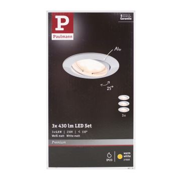 Paulmann 92775 - KOMPLEKTS 3xLED/6,8W Vannas istabas piekaramo griestu lampa PREMIUM LINE 230V