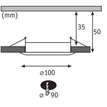 Paulmann 92783 - LED/14W IP44 Aptumšojama vannas istabas iegremdēts gaismeklis COIN LED/14W/230V