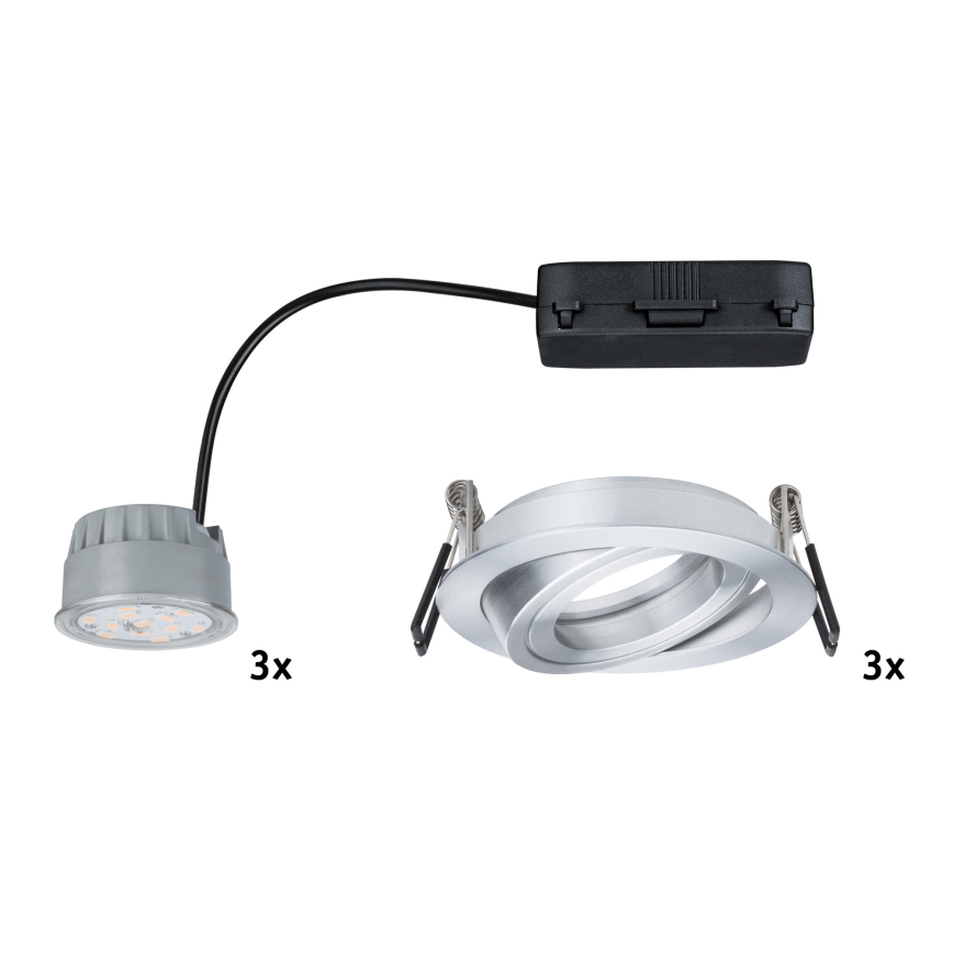 Paulmann 92817 - KOMPLEKTS 3xLED/7W IP23 Aptumšojama vannas istabas piekaramo griestu lampa COIN 230V