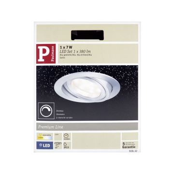 Paulmann 92832 - LED/7W aptumšojams vannas istabas iegremdēts gaismeklis COIN 230V