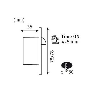 Paulmann 92923 - LED/1,1W Kāpņu telpas lampa ar sensoru WAND 230V 2700K