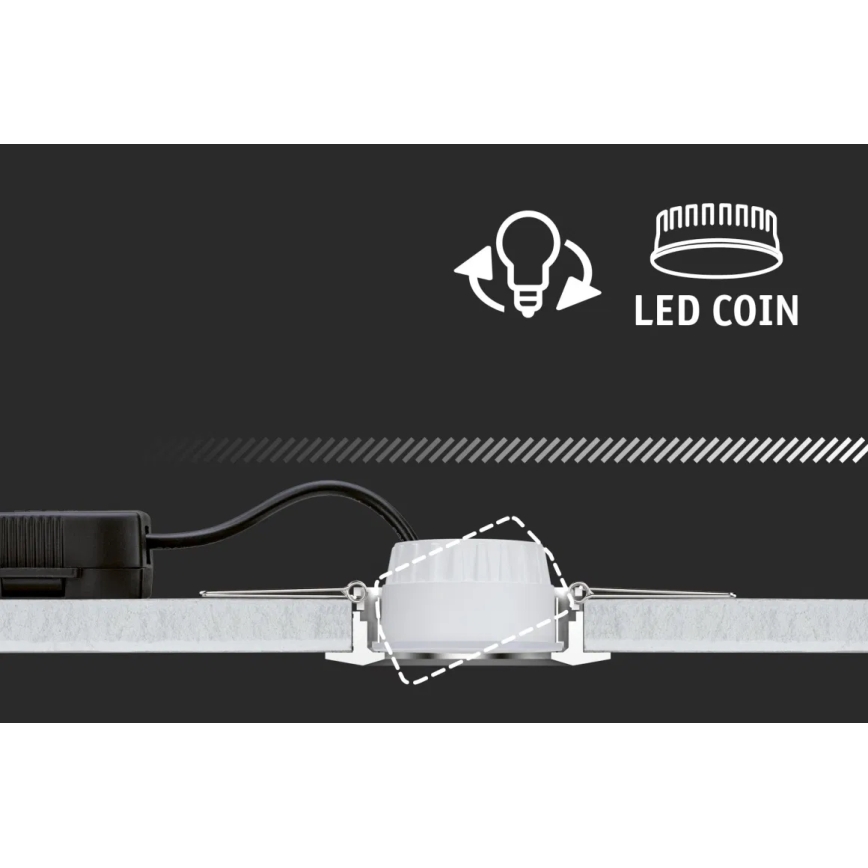 Paulmann 93080 - KOMPLEKTS 3xLED/6W IP23 Aptumšojama vannas istabas piekaramo griestu lampa COIN 230V