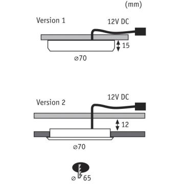 Paulmann  93580 - KOMPLEKTS 3xLED/2,5W Iebūvējamais gaismeklis FURNITURE 230/12V