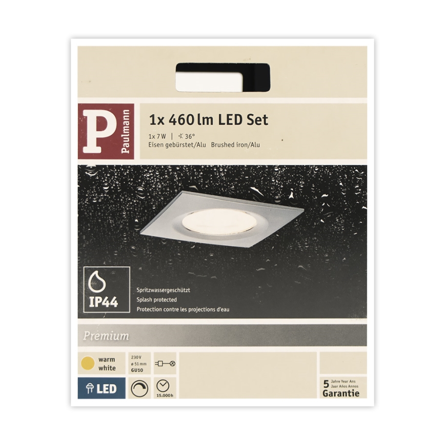 Paulmann 93611 - LED-GU10/7W IP44 Aptumšojama iegremdējama vannas istabas lampa NOVA 230V