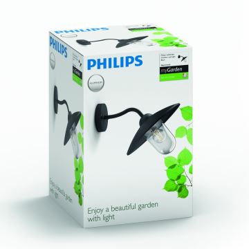 Philips 01643/30/PN - Āra sienas gaismeklis HAMMOCK 1xE27/60W/230V IP44