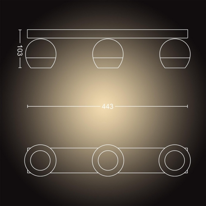 Philips - LED Aptumšojams starmetis Hue BUCKRAM 3xGU10/5W/230V