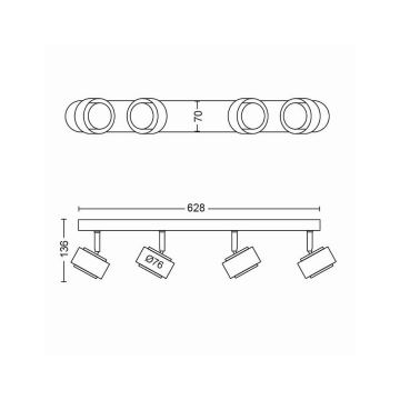 Philips 50654/30/P0 - LED Starmetis FERANO 4xLED/4,3W/230V