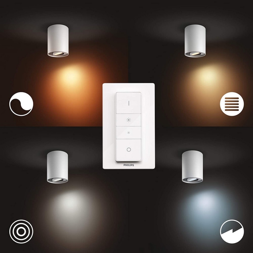 Philips - LED Aptumšojams starmetis Hue PILLAR 1xGU10/5W/230V + tālvadības pults