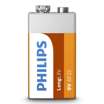 Philips 6F22L1B/10 - Cinka hlorīda baterija 6F22 LONGLIFE 9V 150mAh