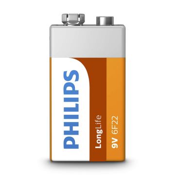 Philips 6F22L1F/10 -  Cinka hlorīda baterija 6F22 LONGLIFE 9V 150mAh