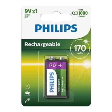 Philips 9VB1A17/10 - Uzlādējama baterija MULTILIFE NiMH/9V/170 mAh