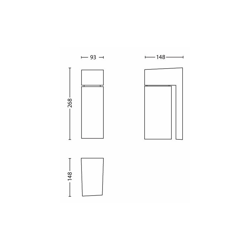 Philips - Āra sienas gaismeklis BORDER 1xE27/23W/230V IP44 pelēks