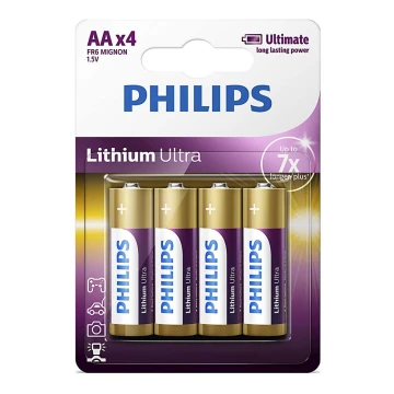 Philips FR6LB4A/10 - 4 gab Litija baterija AA LITHIUM ULTRA 1,5V 2400mAh