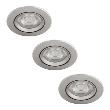 Philips - KOMPLEKTS 3x Aptumšojams iebgremdējams gaismeklis LED/5W/230V 2700K