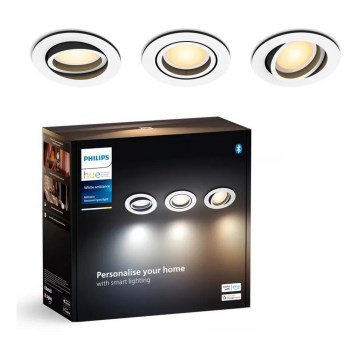 Philips - KOMPLEKTS 3x LED Aptumšojama iegremdējama lampa Hue MILLISKIN 1xGU10/4,2W/230 2200-6500K