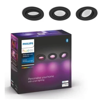 Philips - KOMPLEKTS 3x LED RGB Aptumšojams iegremdēts gaismeklis Hue CENTURA 1xGU10/5,7W/230V 2000-6500K