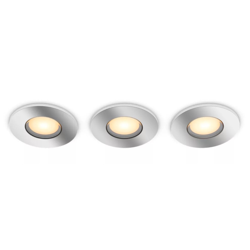 Philips - KOMPLEKTS 3x LED Aptumšojama iegremdējama vannas istabas lampa Hue ADORE BATHROOM 1xGU10/4,2W/230V 2200-6500K IP44