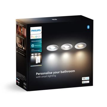 Philips - KOMPLEKTS 3x LED Aptumšojama iegremdējama vannas istabas lampa Hue ADORE BATHROOM 1xGU10/4,2W/230V 2200-6500K IP44