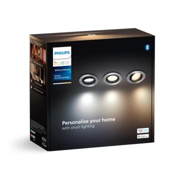 Philips - KOMPLEKTS 3x LED Aptumšojama iegremdējama lampa Hue MILLISKIN 1xGU10/4,2W/230 2200-6500K