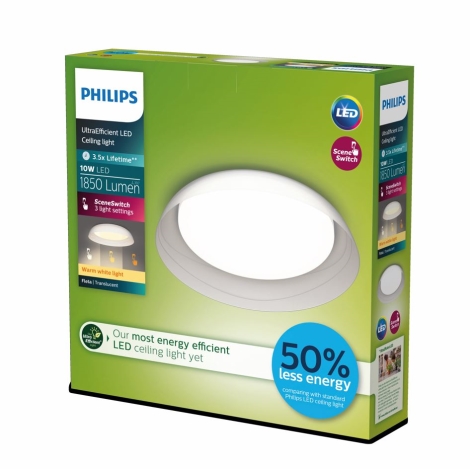 Philips - LED Aptumšojama griestu lampa FLETA LED/10W/230V 2700K caurspīdīga