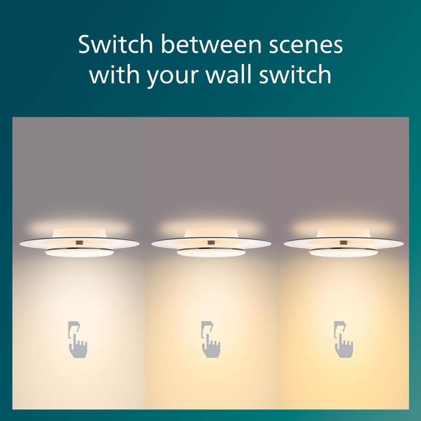 Philips- LED Aptumšojama griestu lampa SCENE SWITCH LED/30W/230V 2700K melna