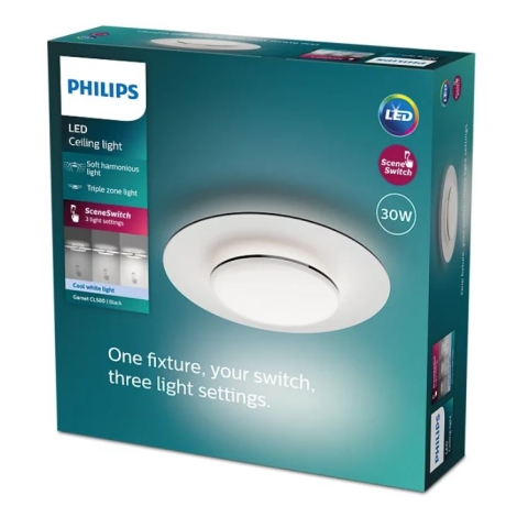 Philips- LED Aptumšojama griestu lampa SCENE SWITCH LED/30W/230V 4000K melna