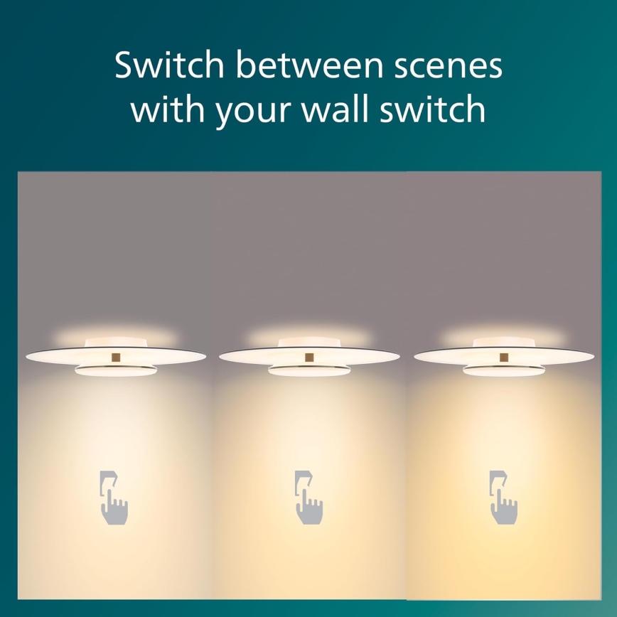 Philips- LED Aptumšojama griestu lampa SCENE SWITCH LED/40W/230V 2700K sudraba