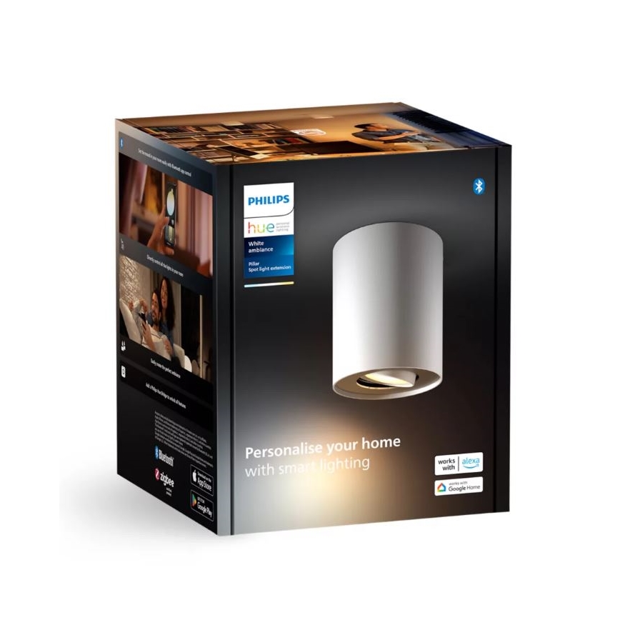 Philips - LED Aptumšojams starmetis Hue PILLAR 1xGU10/4,2W/230V 2200-6500K balta