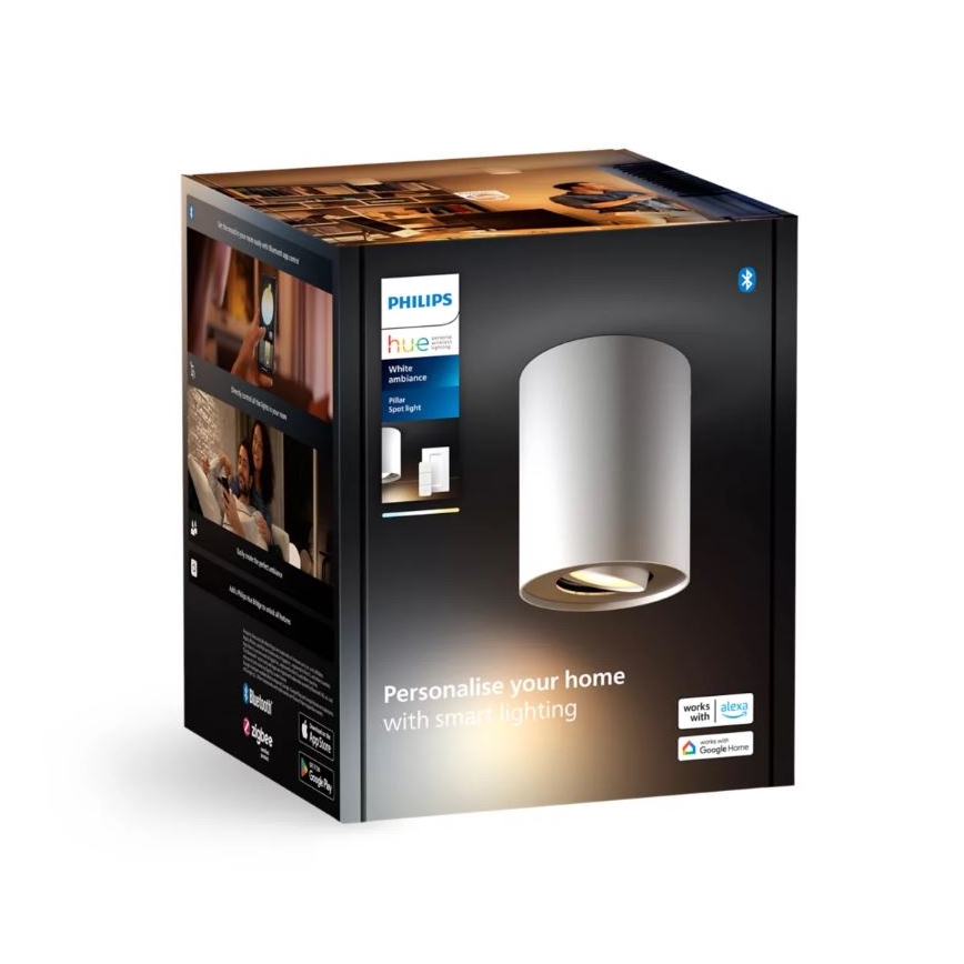 Philips - LED Aptumšojams starmetis Hue PILLAR 1xGU10/4,2W/230V 2200-6500K + tālvadības pults balta