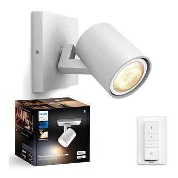 Philips - LED Aptumšojams starmetis Hue RUNNER 1xGU10/4,2W/230V 2200-6500K + tālvadības pults balta