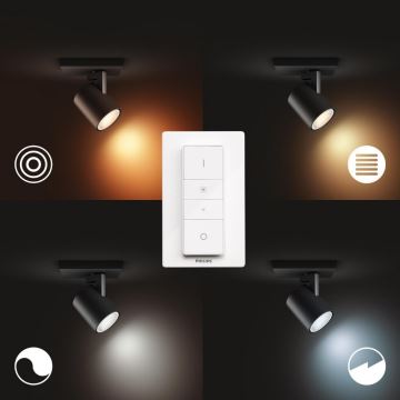 Philips - LED Aptumšojams starmetis Hue RUNNER 1xGU10/4,2W/230V 2200-6500K + tālvadības pults melna