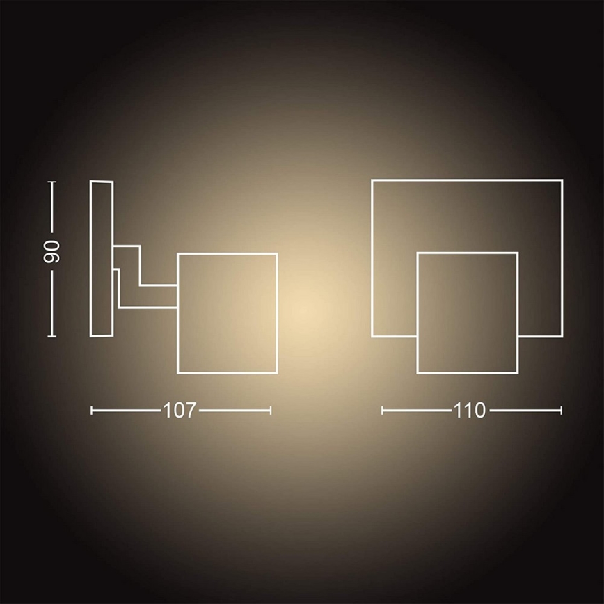 Philips - LED Aptumšojams starmetis Hue RUNNER 1xGU10/4,2W/230V 2200-6500K + tālvadības pults melna