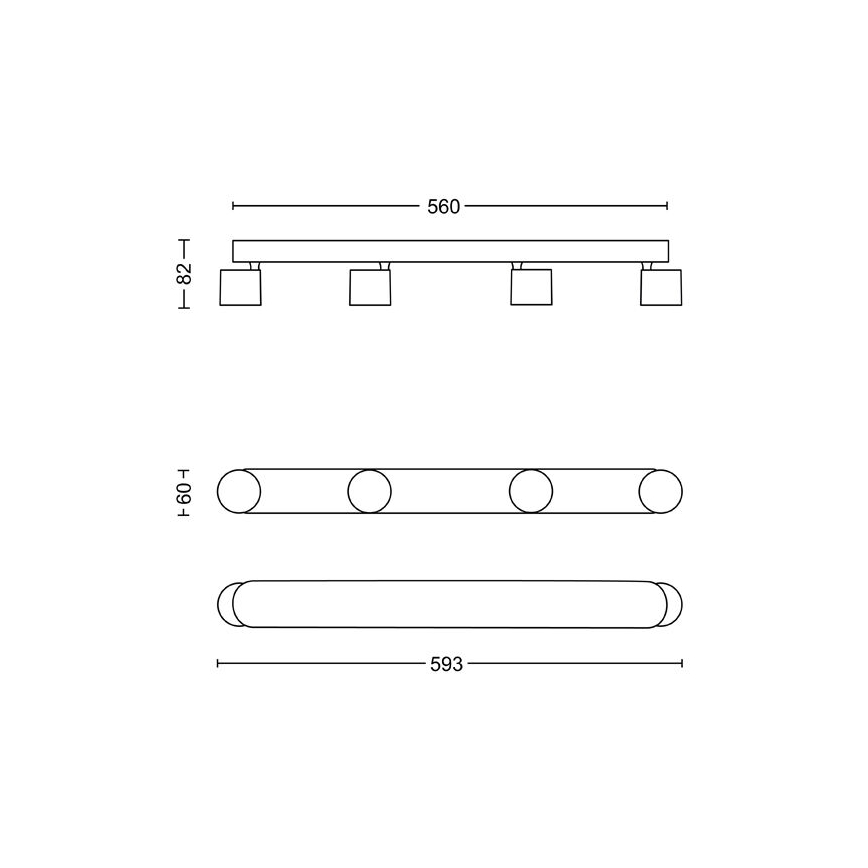 Philips - LED Aptumšojams starmetis 4xLED/4,5W/230V