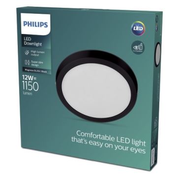 Philips - LED Griestu gaismeklis LED/12W/230V 2700K melns
