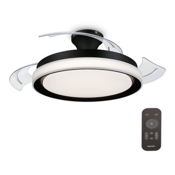 Philips-LED Griestu lampa ar ventilatoru BLISS LED/35W/230V 5500/4000/2700K melna + tālvadības pults