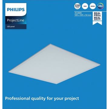 Philips -  LED Iegremdējams panelis PROJECTLINE LED/36W/230V 59,5x59,5 cm