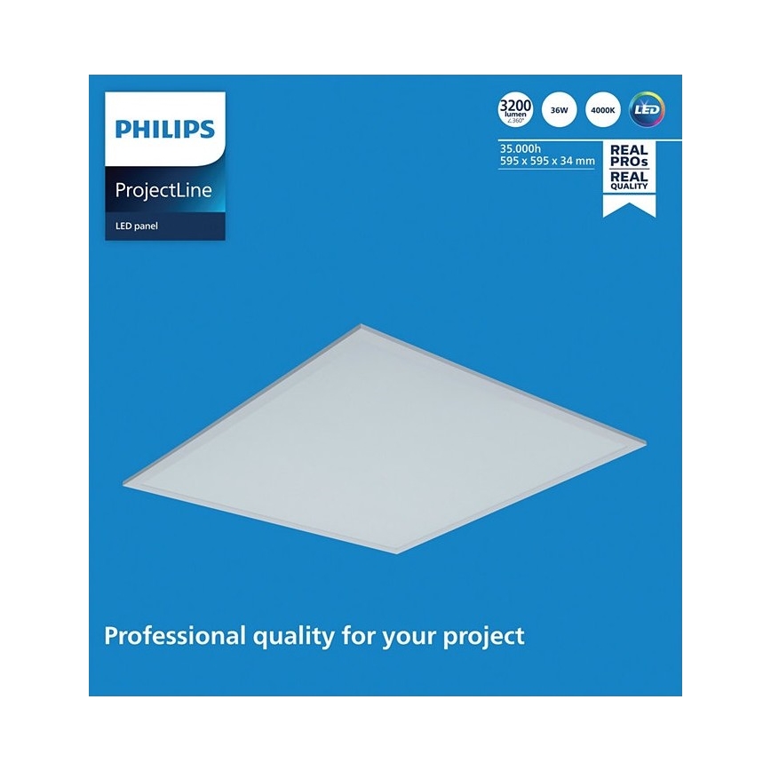 Philips -  LED Iegremdējams panelis PROJECTLINE LED/36W/230V 59,5x59,5 cm