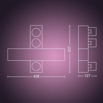 Philips - LED RGBW Aptumšojams starmetis Hue CENTRIS LED/25W/230V + 3xGU10/5,7W