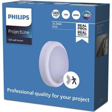 Philips - LED Sienas lampa ar sensoru PROJECTLINE LED/15W/230V IP54