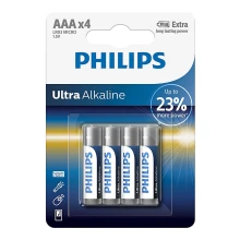Philips LR03E4B/10 - 4 gab Alkaline baterija AAA ULTRA ALKALINE 1,5V 1250mAh