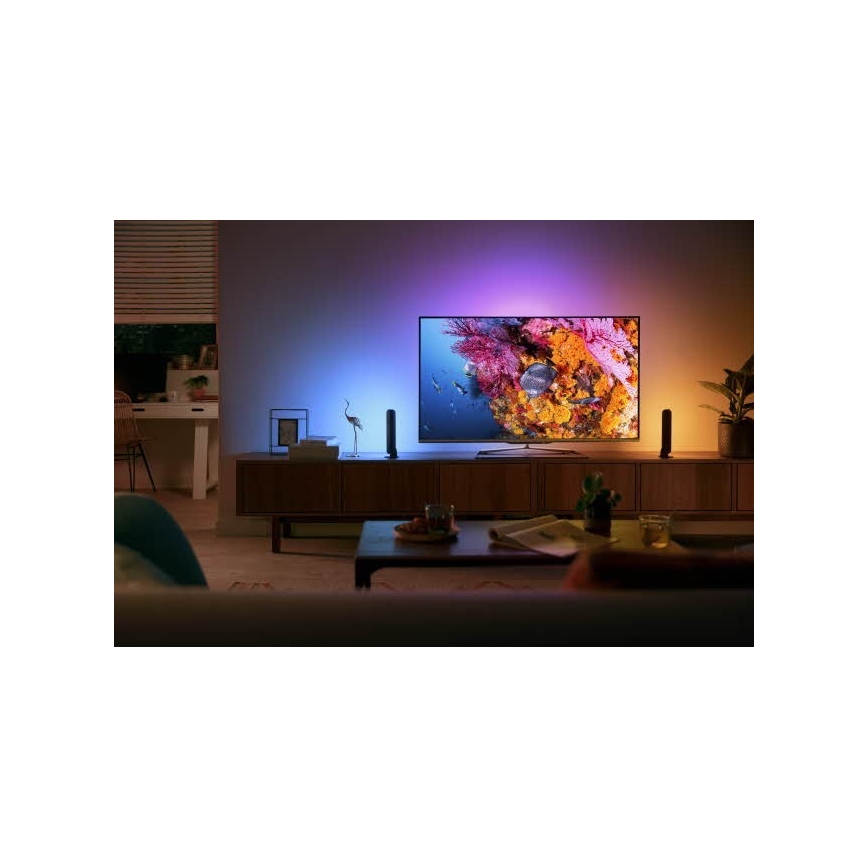 Philips - Pagarinātāja komplekts LED RGB Aptumšojama galda lampa Hue PLAY LED/6W/230V melna