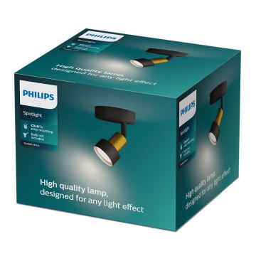 Philips - Starmetis CONDUIT 1xGU10/5W/230V melna/misiņš