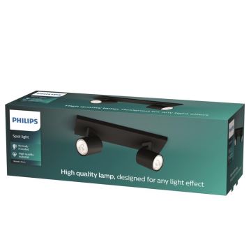 Philips - Starmetis RUNNER 2xGU10/20W/230V melna