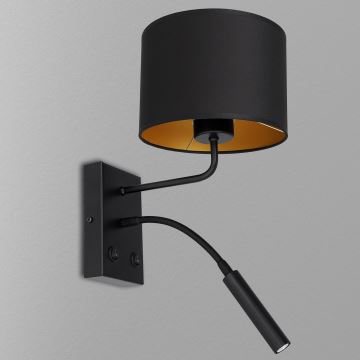 Pielāgojama lampa ARDEN 1xE27/60W/230V + 1xG9/8W melna/zelta