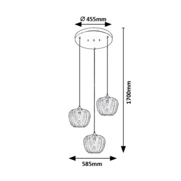 Rabalux - Lustra ar auklu 3xE27/40W/230V