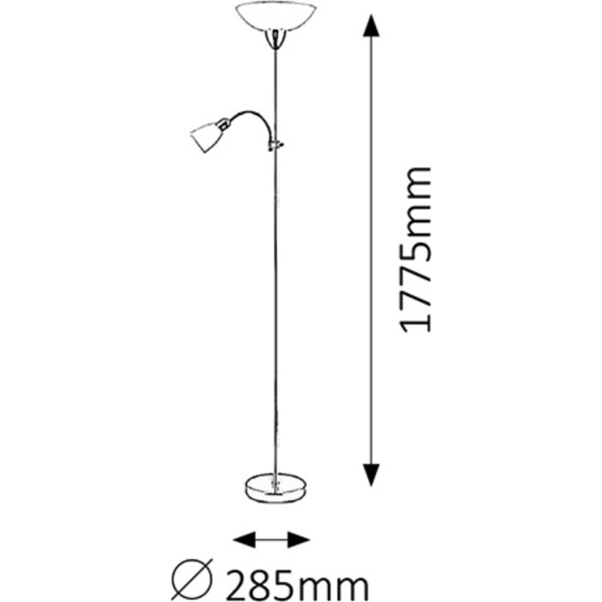 Rabalux - Grīdas stāvlampa 1xE27/60W+E14/40W