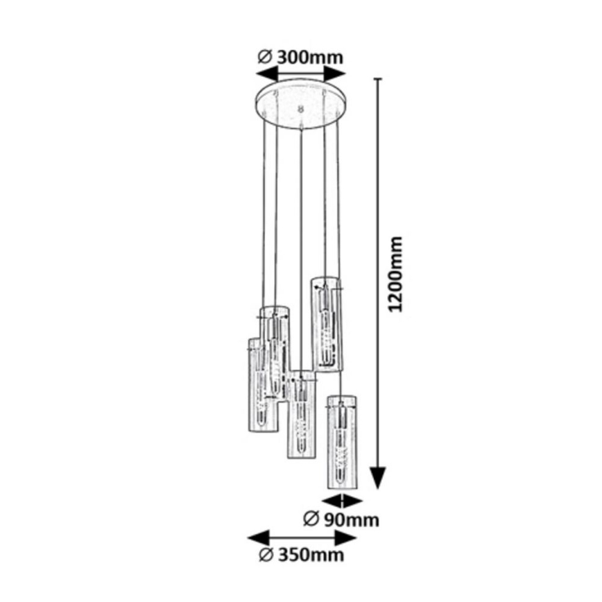 Rabalux - Lustra ar auklu 5xE27/60W/230V